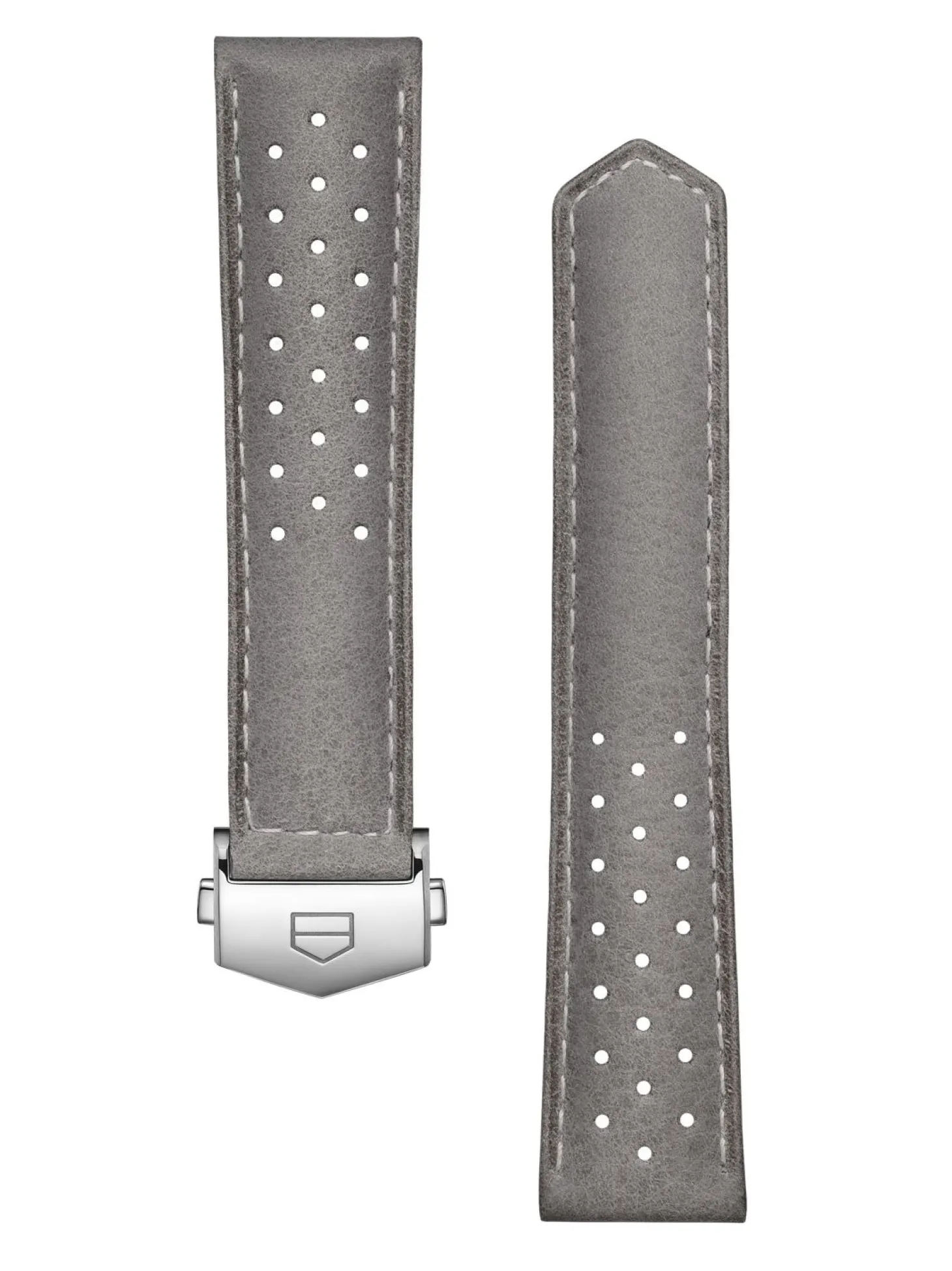 Accessories<TAG Heuer Carrera 39Mm Grey Perforated Leather Strap
